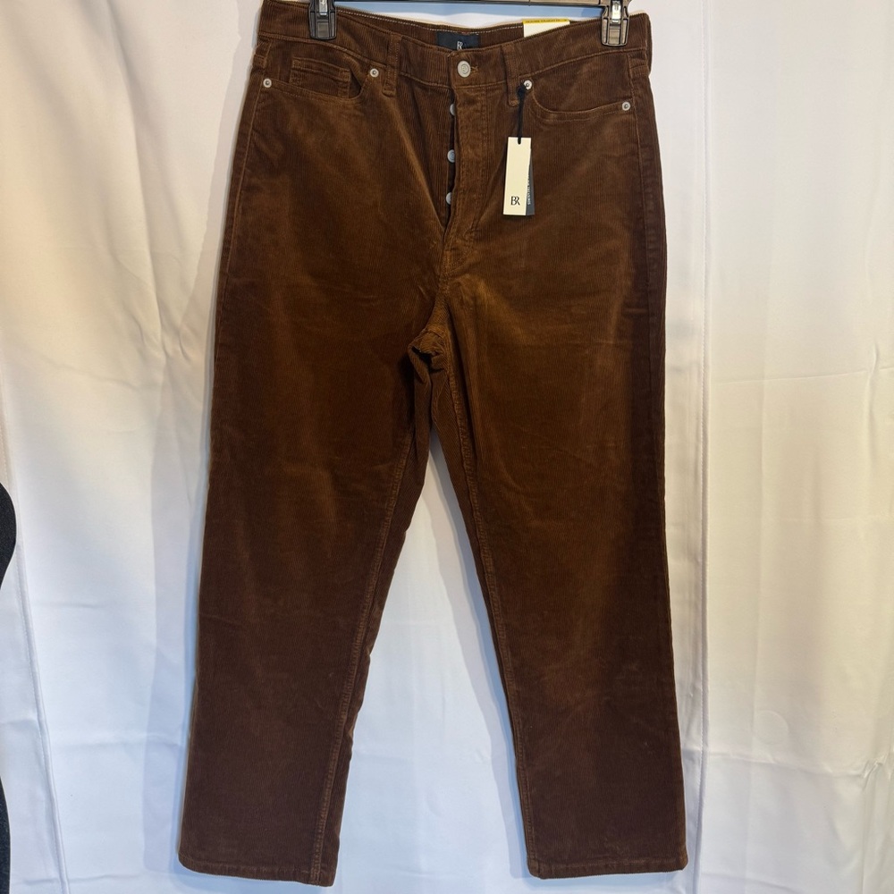 Banana Republic NWT 31 High Rise Straight Fit Corduroy Pants Brown Button Fly